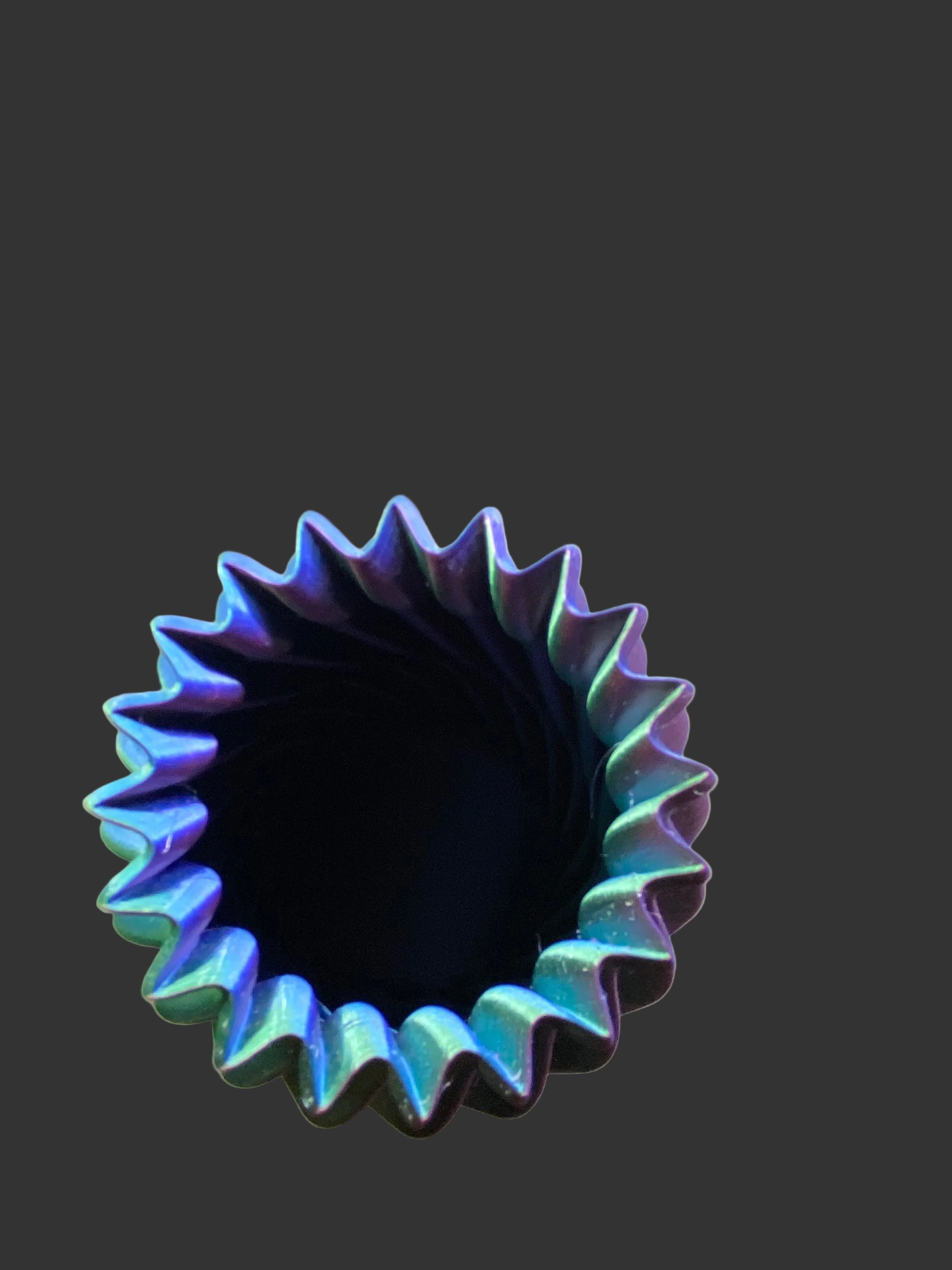 Colorful, wavy object on a white background