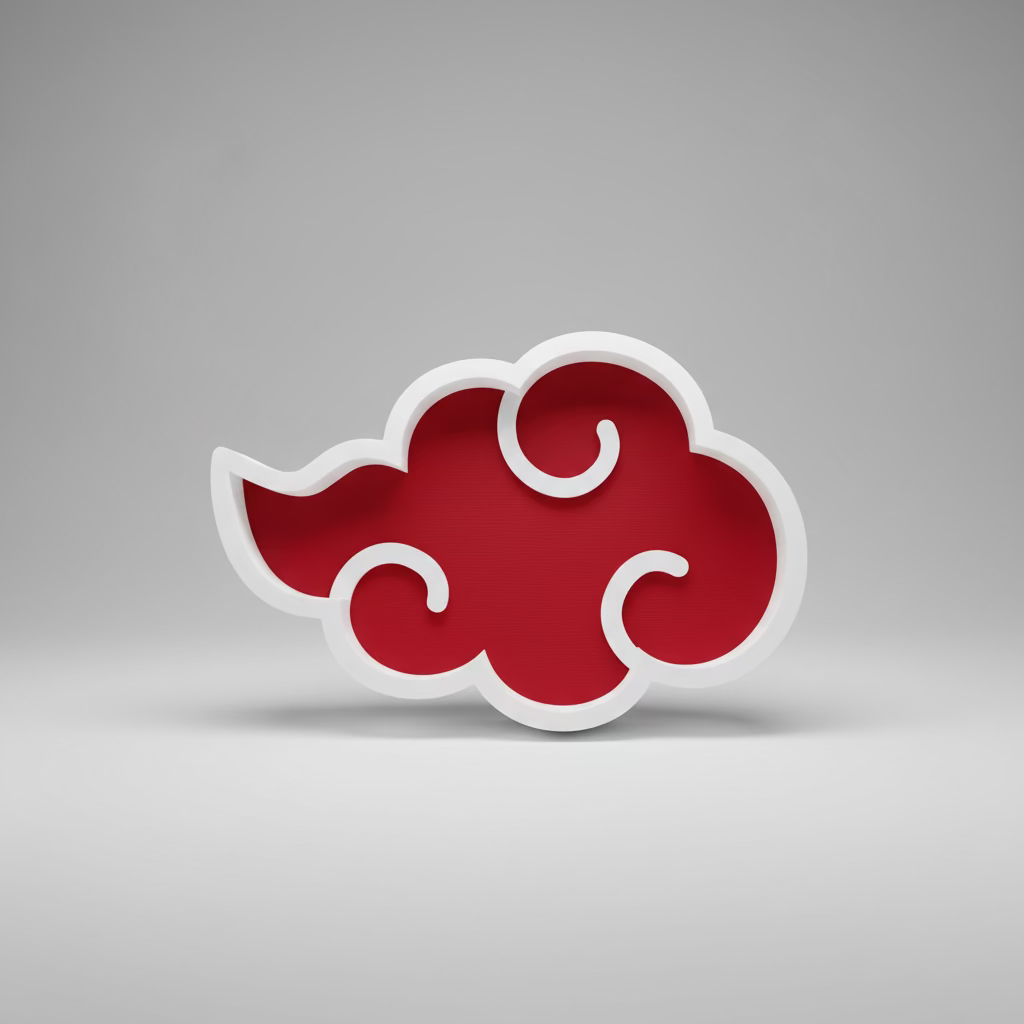 Red cloud-shaped object on a laptop