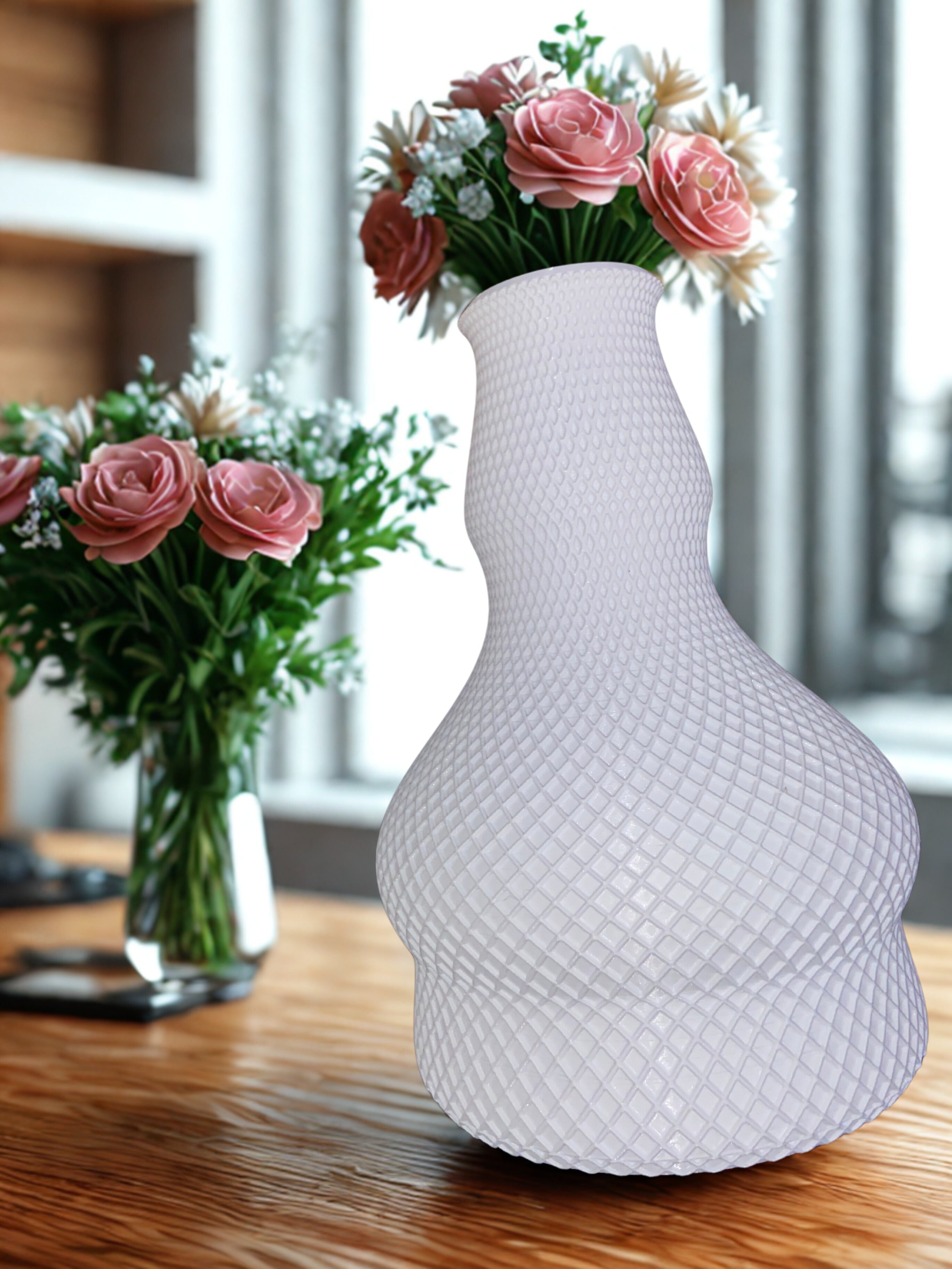 Hourglass Vase for Elegant  Desk or Coffee Table, 3D Printed Decor